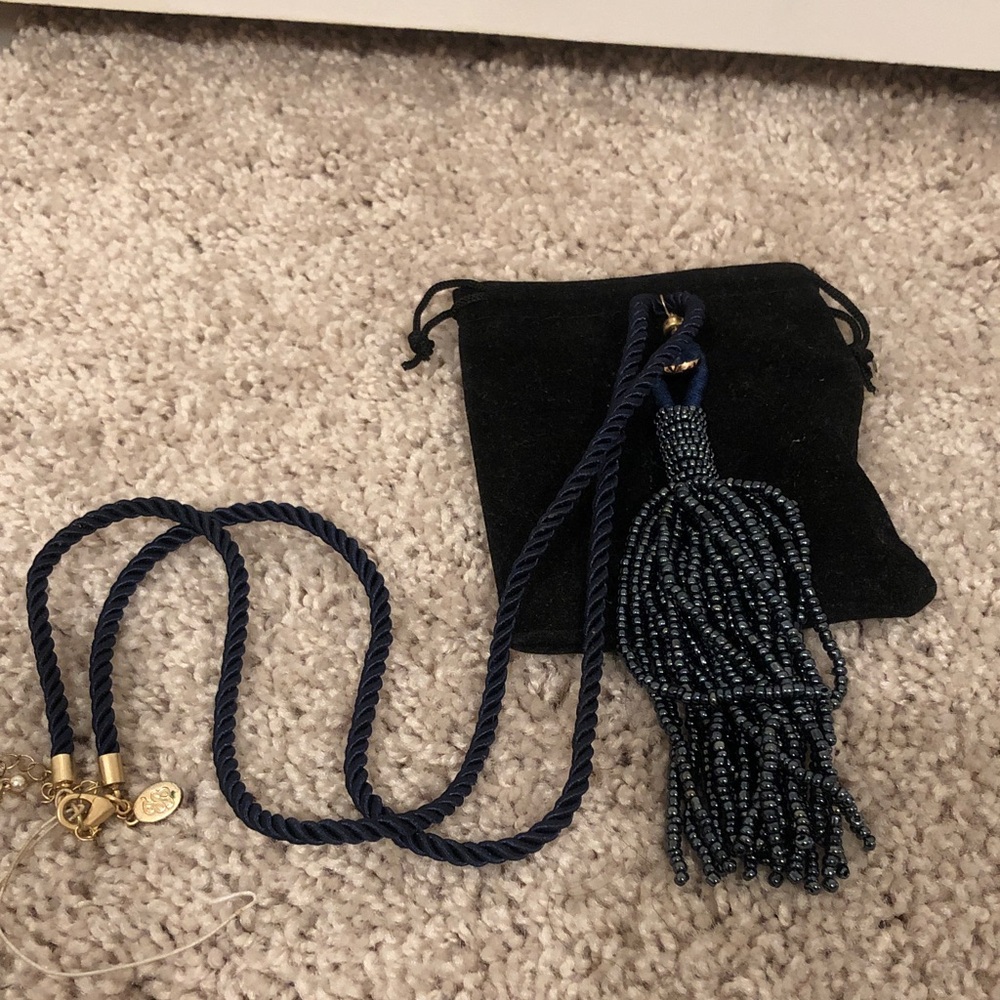 Tommy BAHAMA Island Navy Tassel Necklace 💎 🎥 - Picture 3 of 13